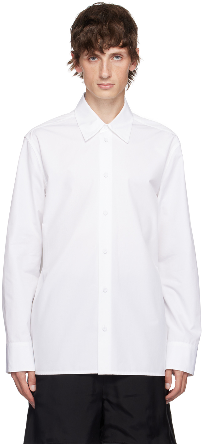 Shop Jil Sander White Cotton Shirt In 100 Optic White