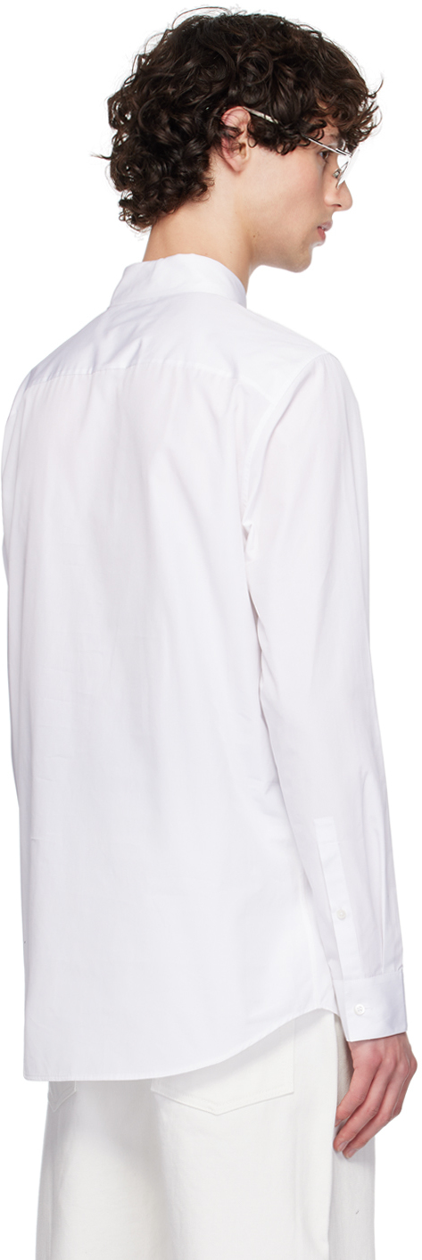 Jil Sander Tie Shirt With Button Cuffs And Pointed Collar In 100 White