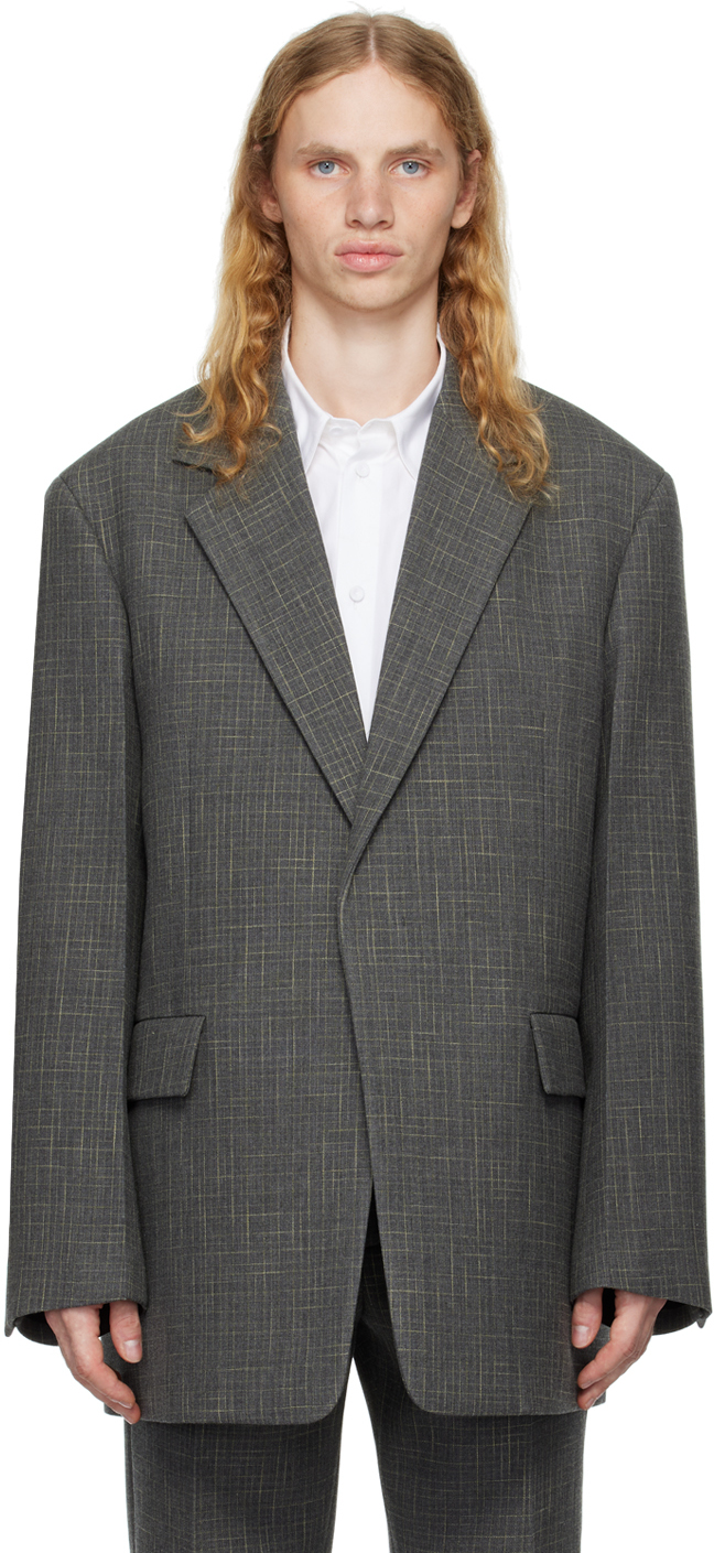 Shop Jil Sander Gray Virgin Wool Blazer In 36 Antracite