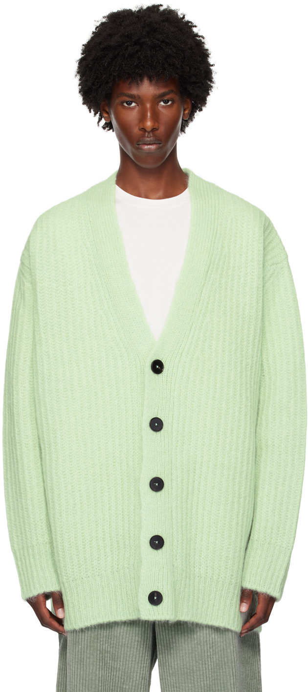 Shop Jil Sander Green Mohair Cardigan In 335 Mint