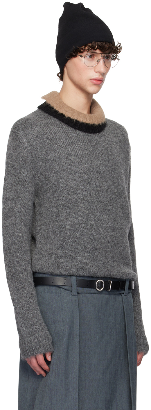 Jil Sander Gray Crewneck Sweater In 021 Asphalt