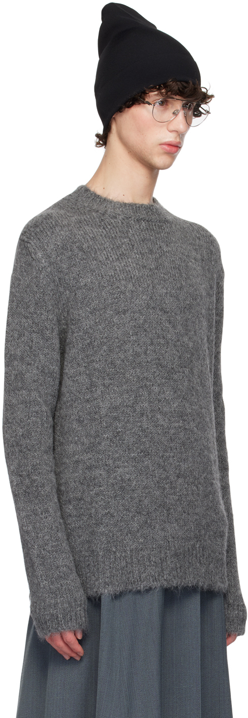 Jil Sander Gray Crewneck Sweater In 021 Asphalt