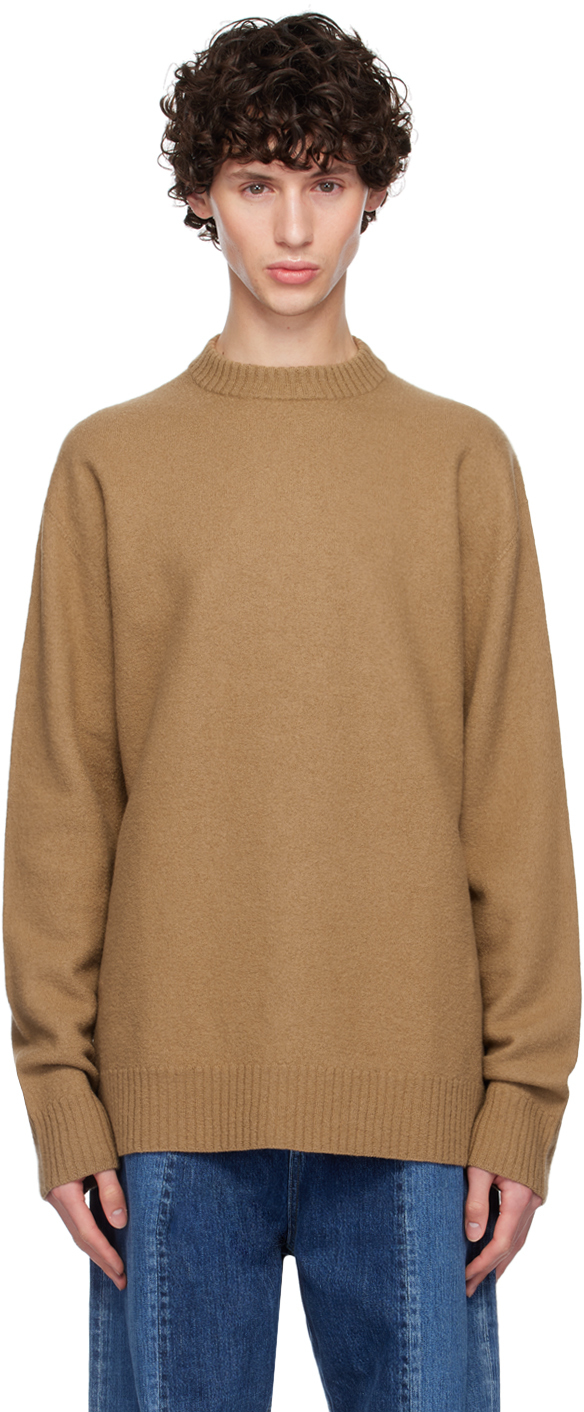 Shop Jil Sander Tan Crewneck Sweater In 219 Clay