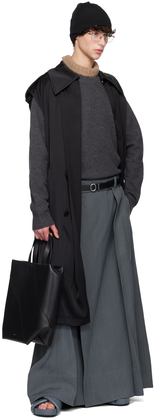 Jil Sander Gray Crewneck Sweater In 032 Ash Grey