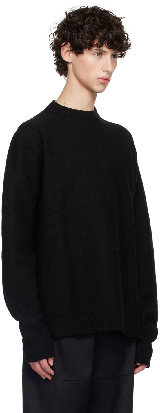 Jil Sander Black Crewneck Sweater In 001 Black