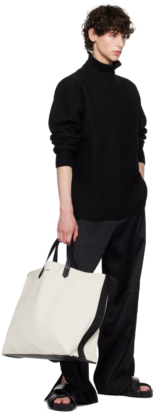 Jil Sander Black Crewneck Sweater In 001 Black