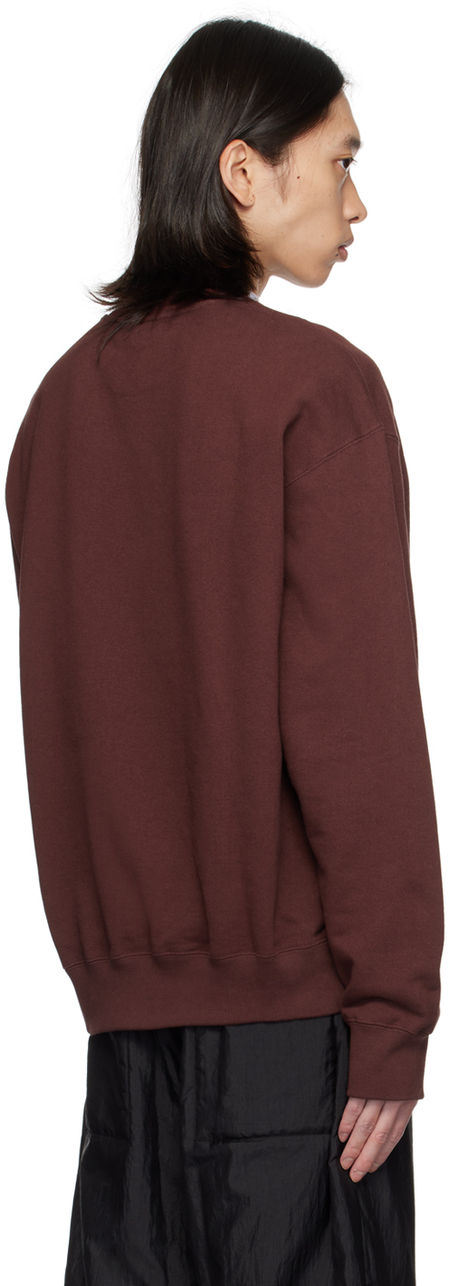 Shop Jil Sander Burgundy Logo Patch Sweatshirt In 205 Dark Earth