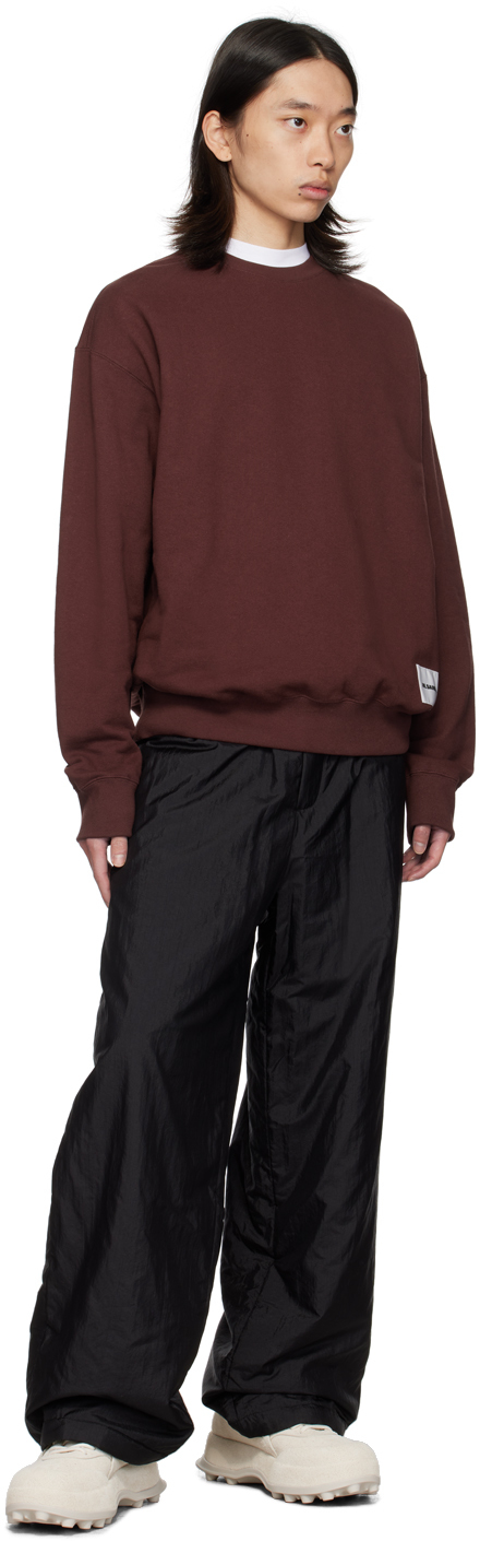 JIL SANDER BURGUNDY LOGO PATCH SWEATSHIRT 