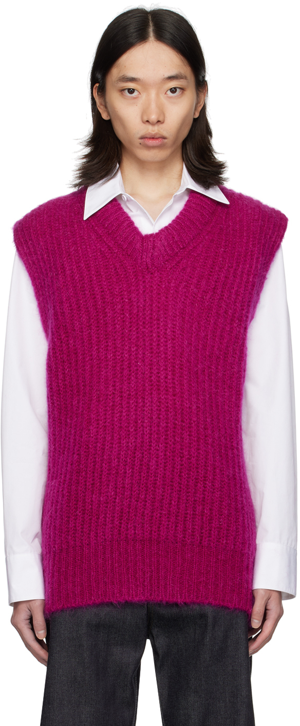 JIL SANDER PINK V-NECK VEST 