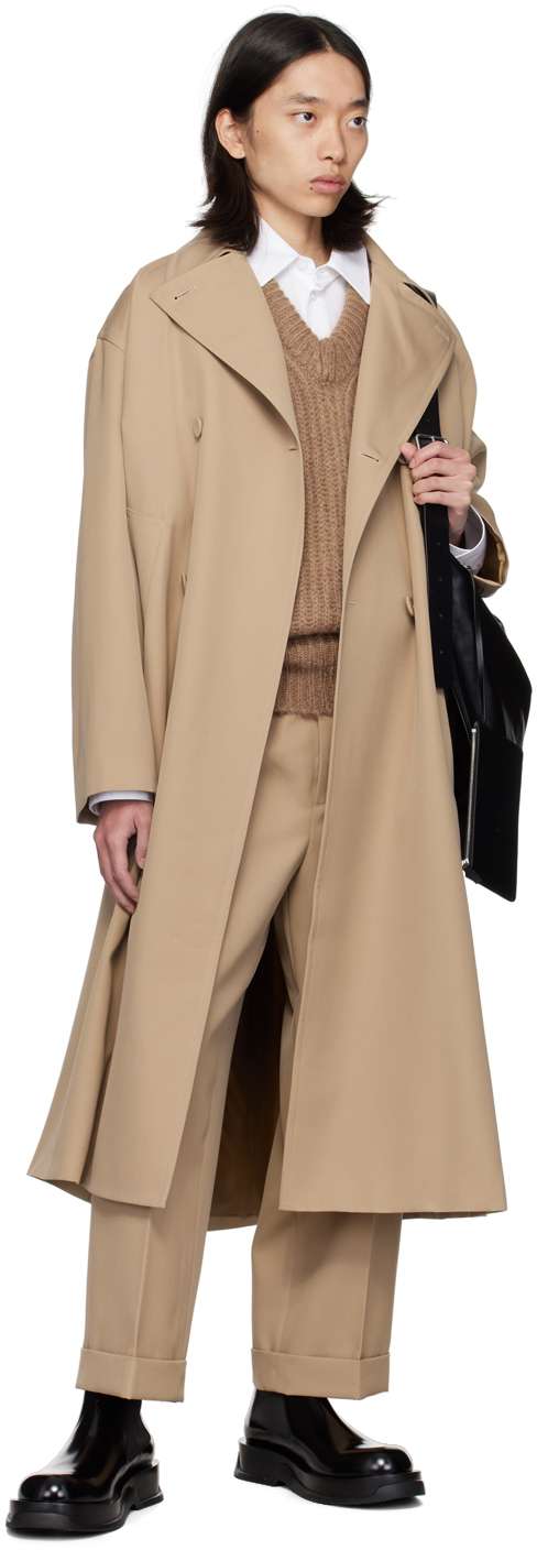 Jil Sander Brown V-neck Vest In 216 Meadow
