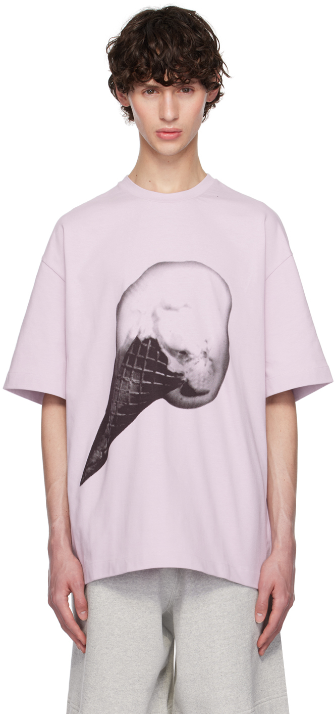 Shop Jil Sander Pink Printed T-shirt In 555 Begonia