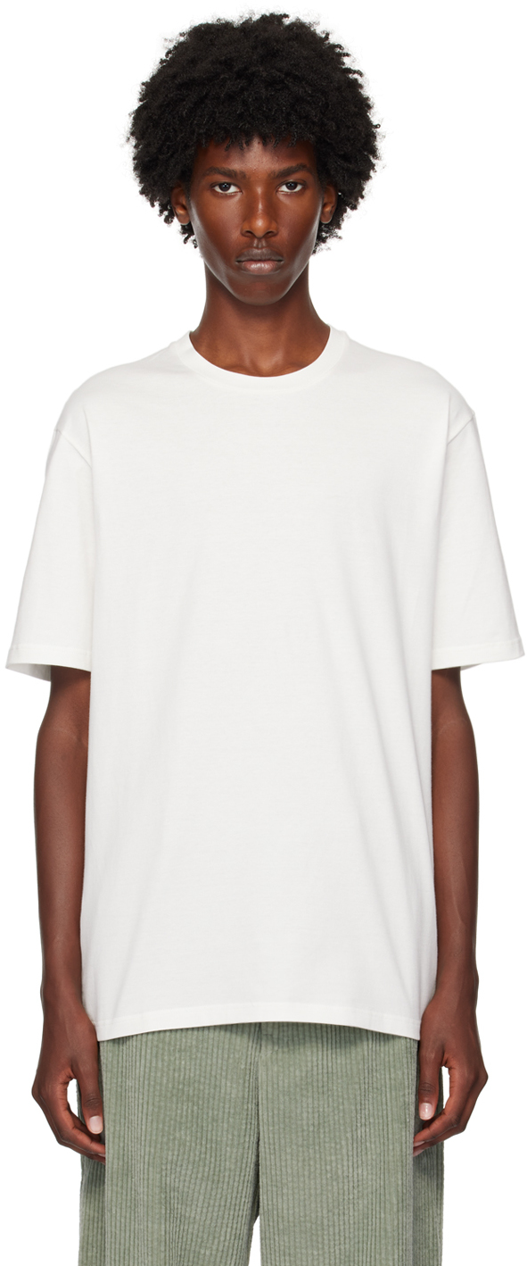 Shop Jil Sander White Crewneck T-shirt In 104 Coconut