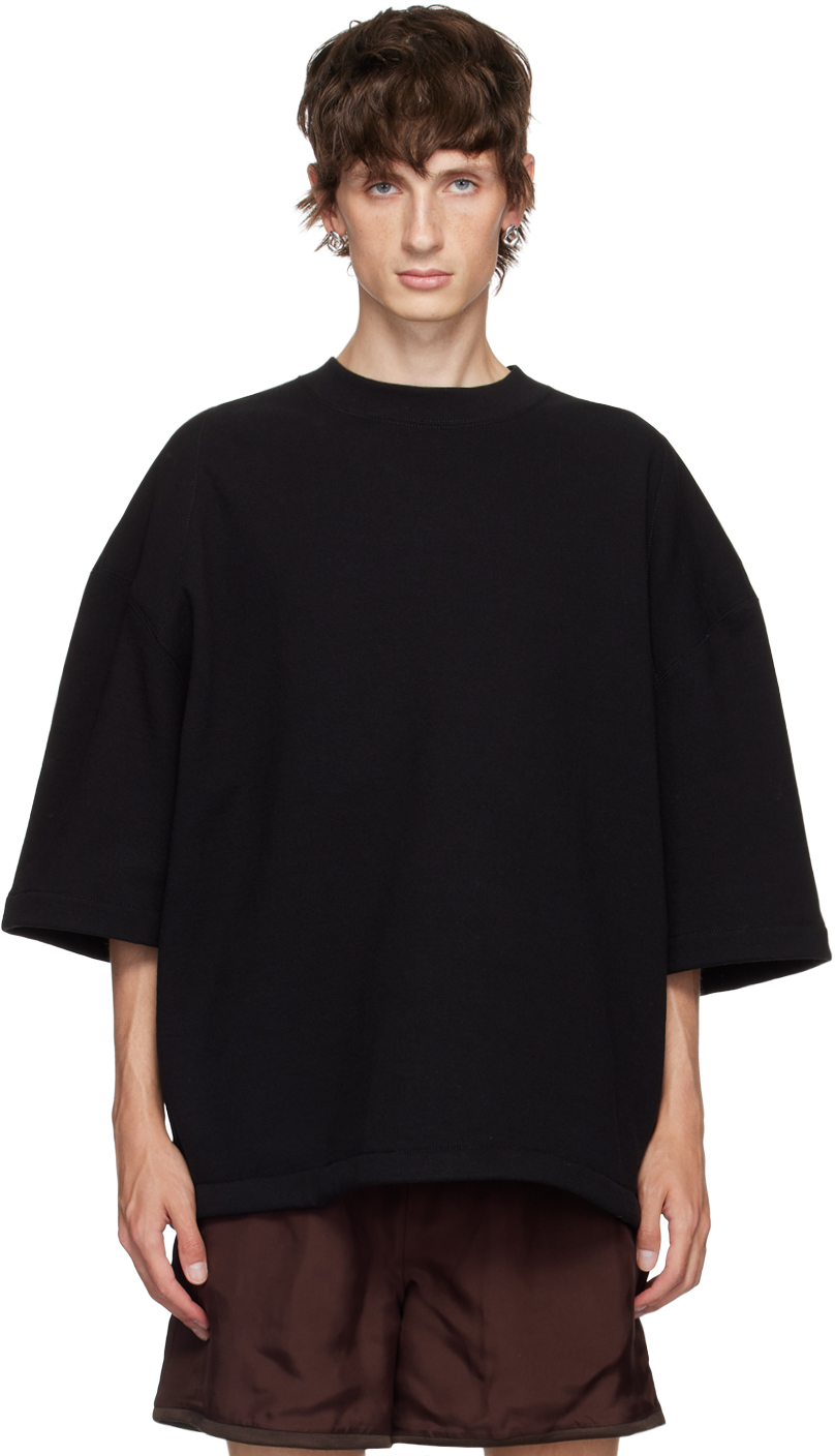 Shop Jil Sander Black Crewneck T-shirt In 001 Black