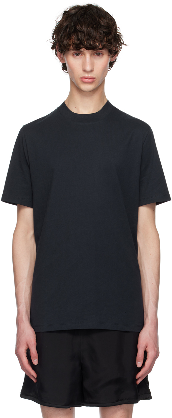 Shop Jil Sander Navy Crewneck T-shirt In 406 Indigo