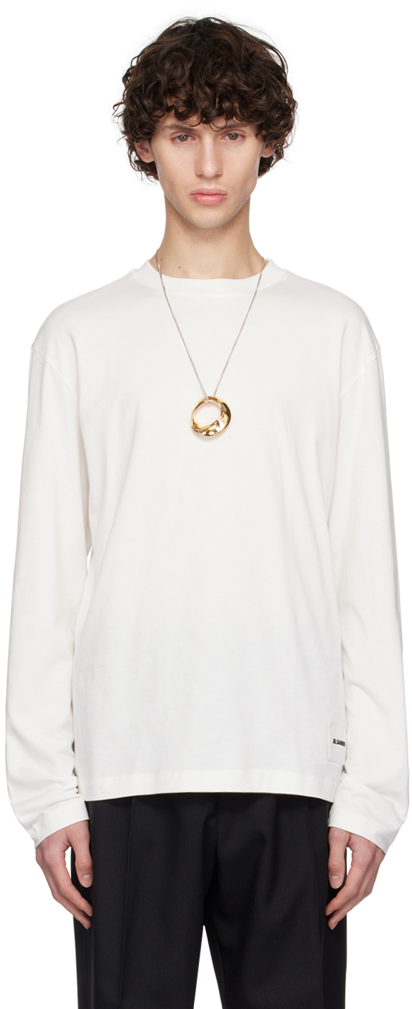 【関税込み】Jil Sander ホワイト 長袖Tシャツ 3枚セット T-SHIRT LS 3 PACK（Tシャツ/カットソー）｜JIL SANDER（ジル