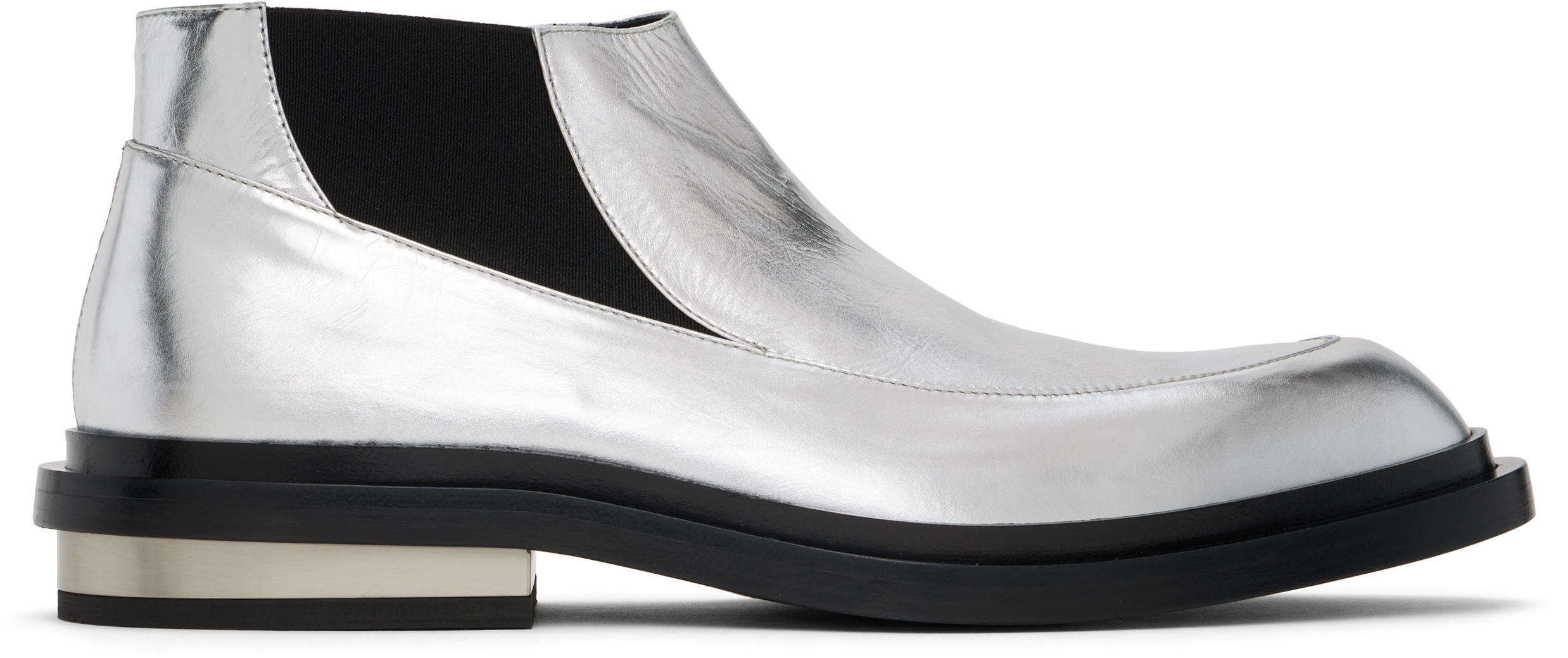 Silver Ankle Chelsea Boots