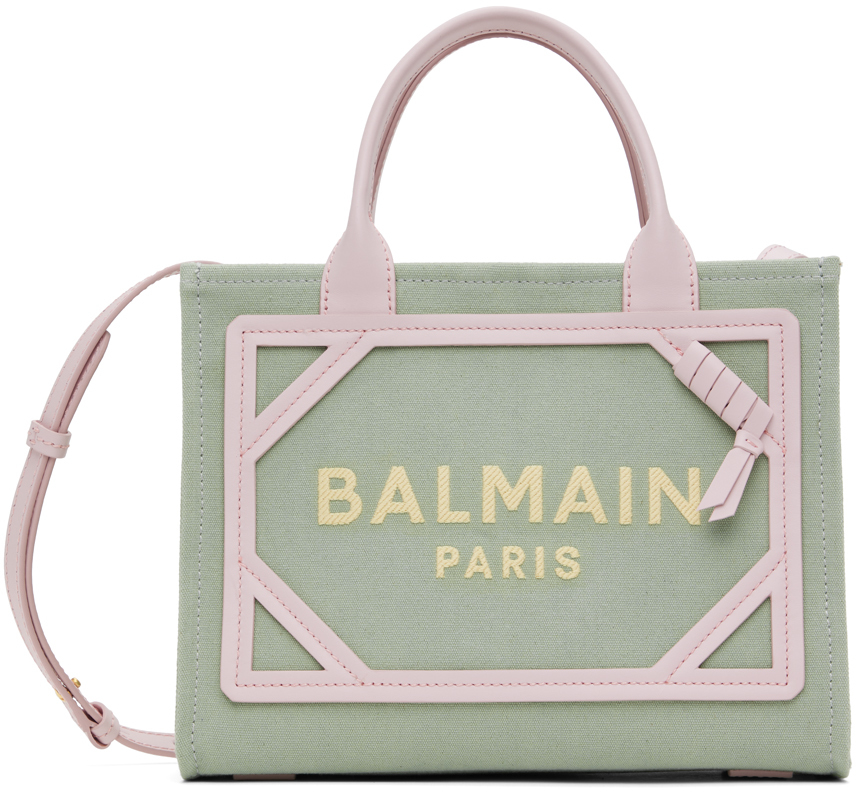 Green & Pink B-Army Small Canvas & Leather Bag