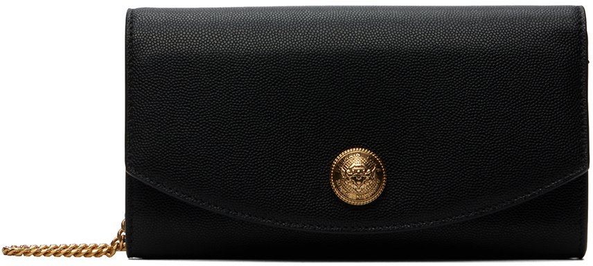 Black Emblème Grained Calfskin Bag