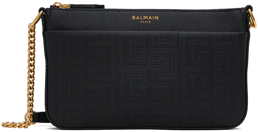 Shop Balmain ブラック 1945 Soft ジッパー ミニバッグ In 0pa Noir