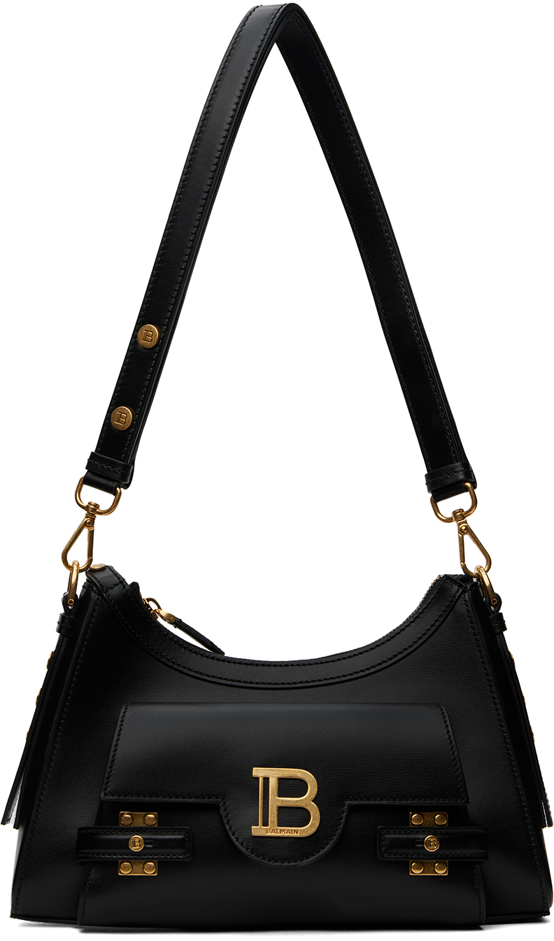 Balmain: Black Calfskin B-Buzz Bag | SSENSE