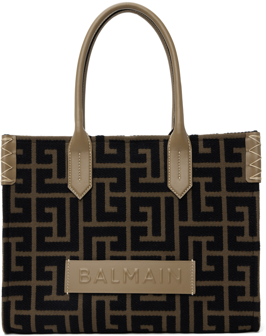 Khaki & Black B-Army 36 Monogram Jacquard Tote