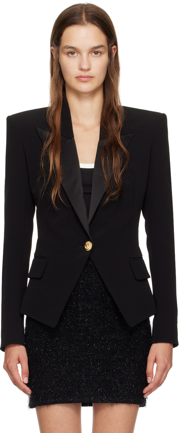 【関税込み】Balmain ブラック ボタン テーラードジャケット BALMAIN - BALMAIN ダブル テーラードジャケット 36 ブラック