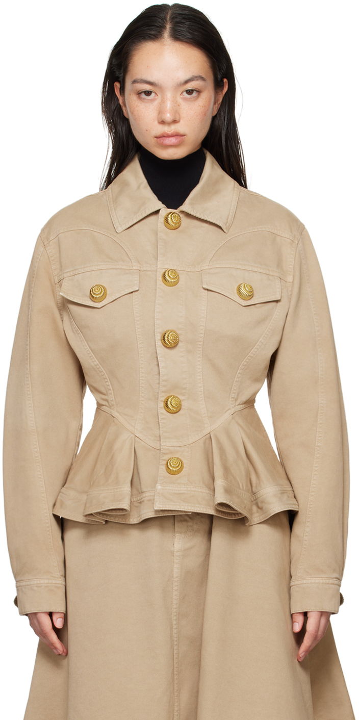 Beige Ruffled Jacket