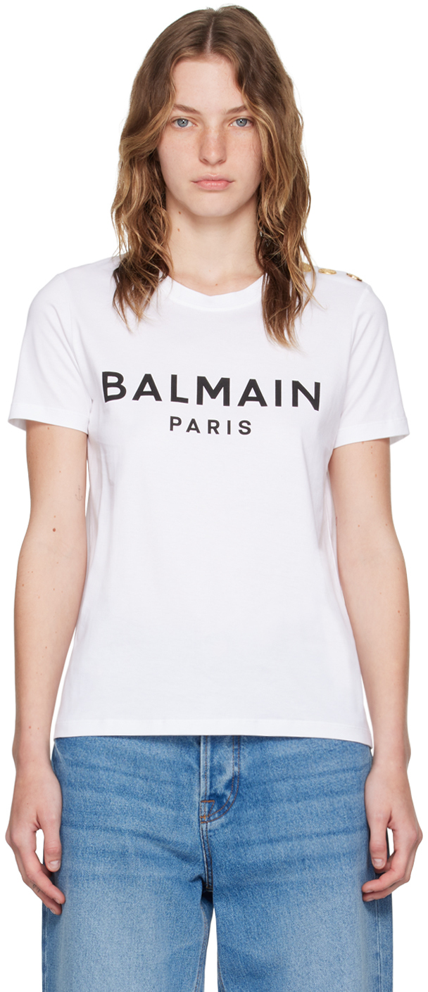 White 'Balmain Paris' T-Shirt