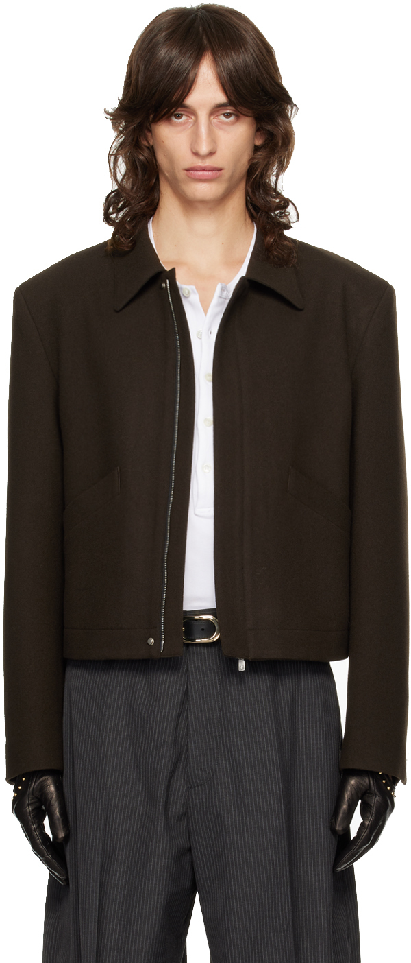 Tonywack Brown Cropped Wool Jacket SSENSE