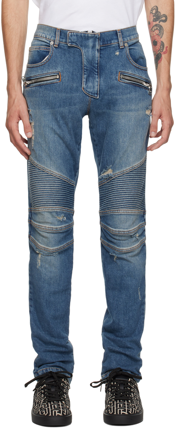 Blue Biker Jeans