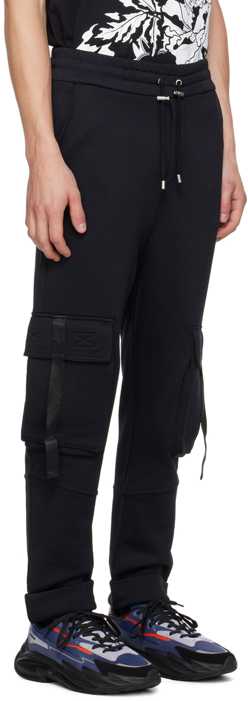 Balmain Pocket Detailed Drawstring Joggers In Eac Noir/argent