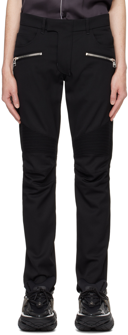 Black Tailored Biker Trousers