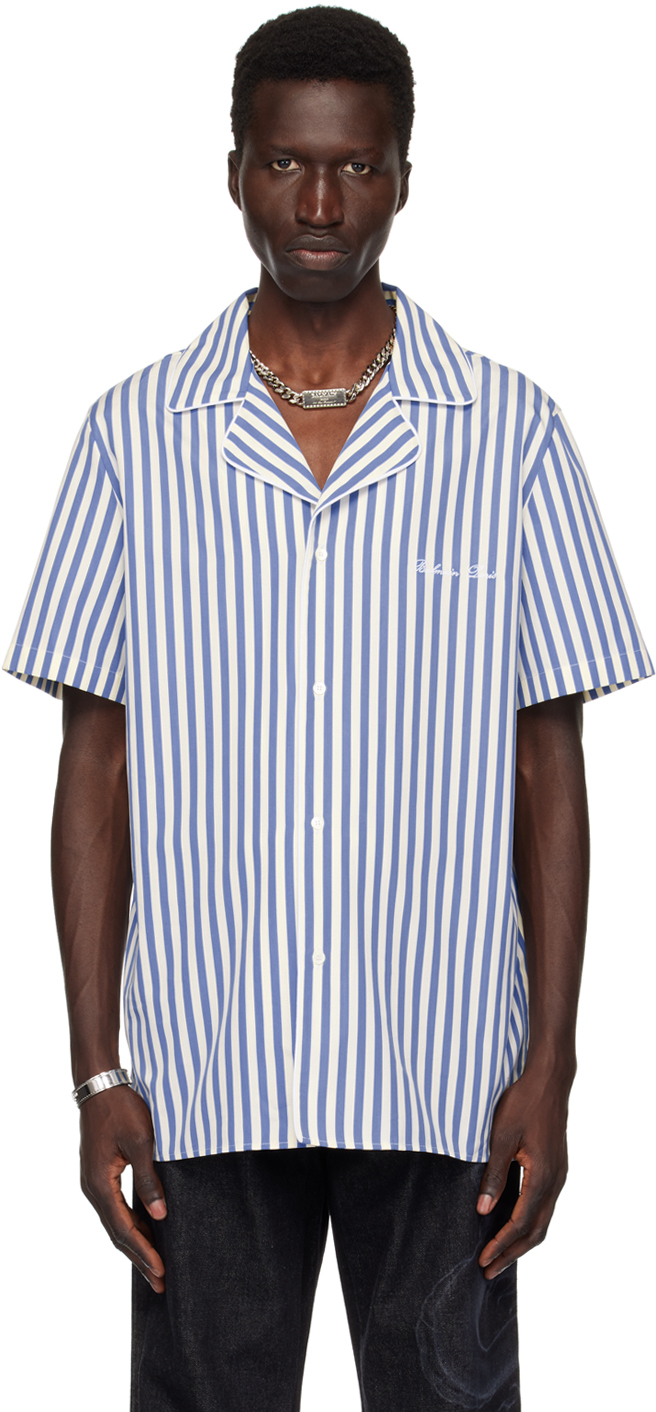 Blue & Off-White Striped Shirt