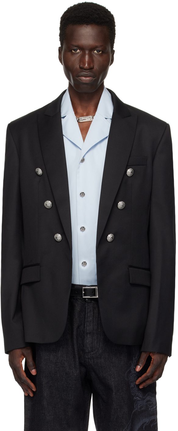 Black Peaked Lapel Blazer