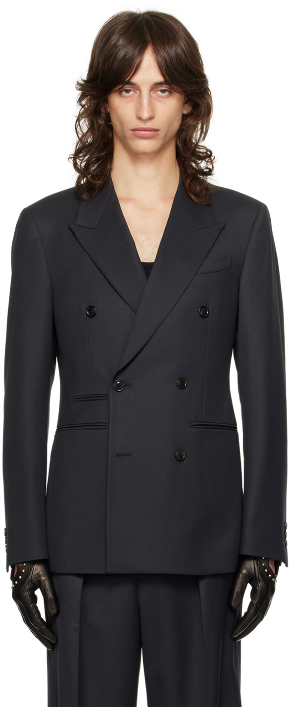 Tonywack Men's Tailored Wool Blend Blazer Black