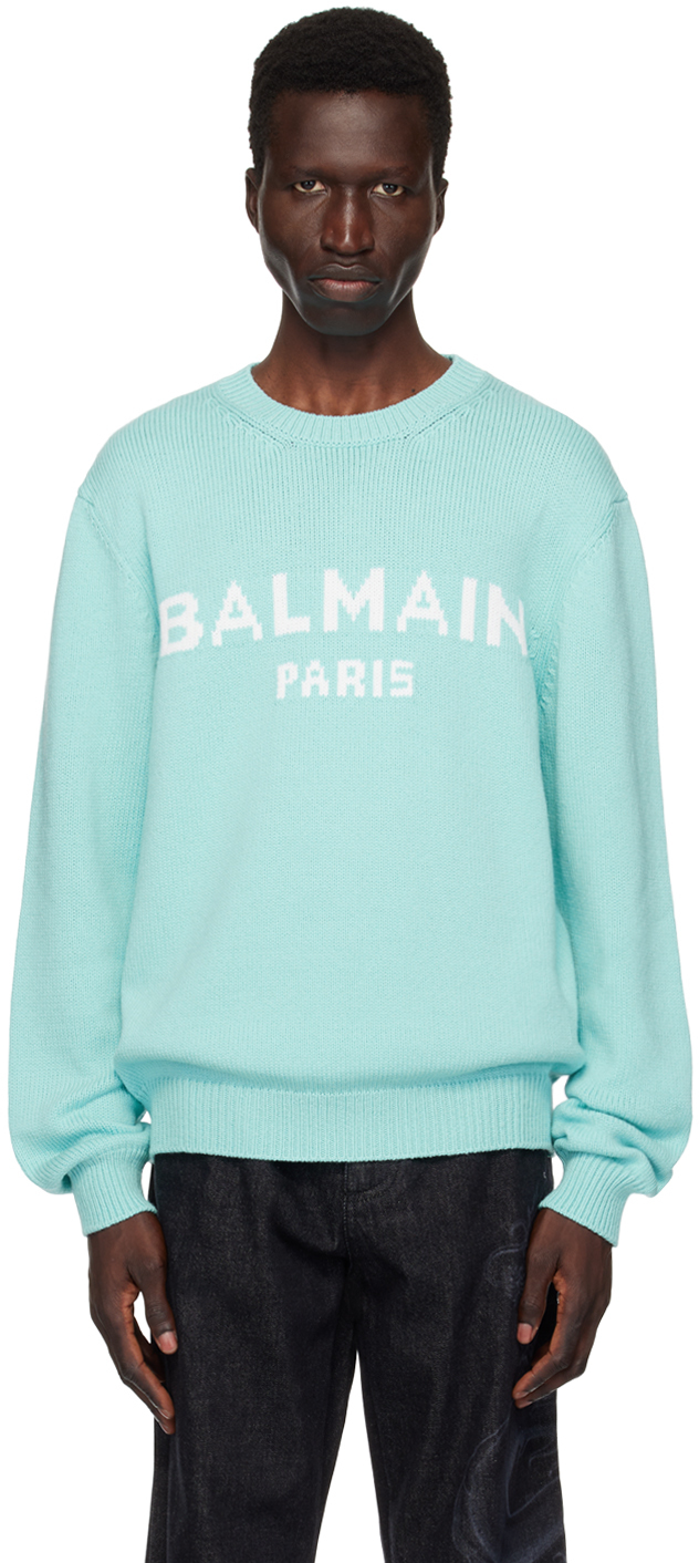 Blue 'Balmain Paris' Sweater