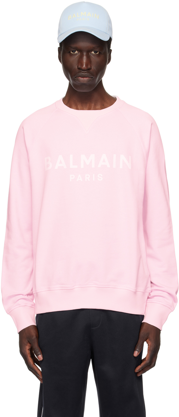 Pink 'Balmain Paris' Printed Sweatshirt