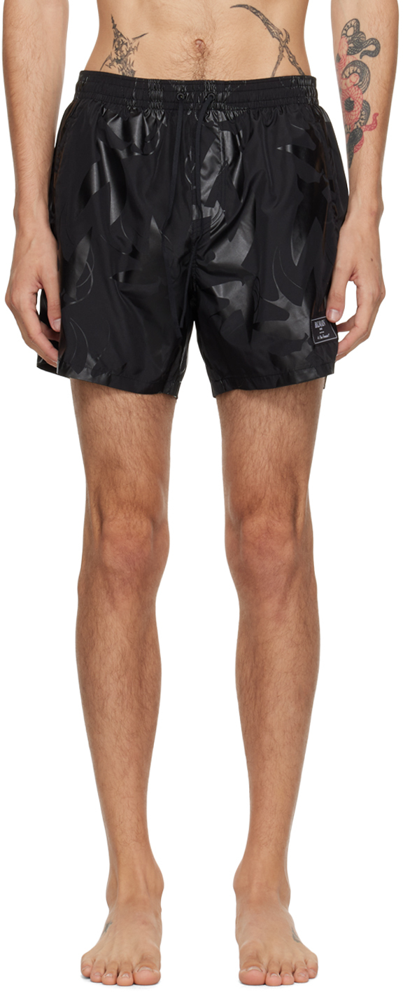 Shop Balmain Black Rondini Swim Shorts In 001 Black