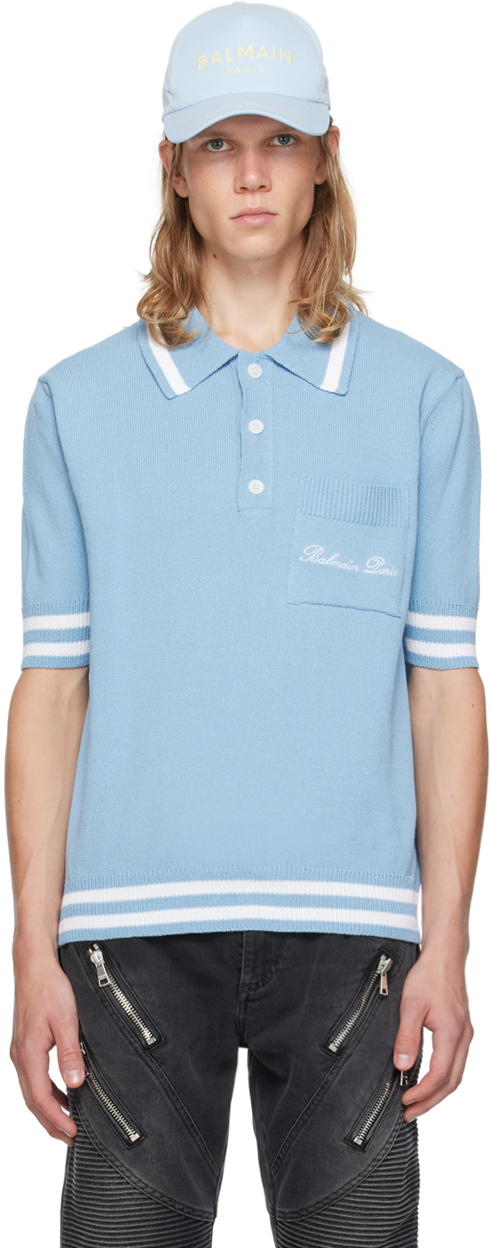 Blue Signature Embroidery Polo