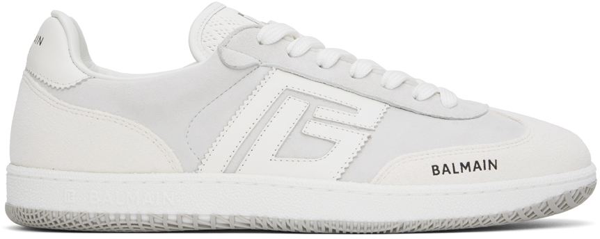 Shop Balmain Off-white Swan Sneakers In 0fa Blanc