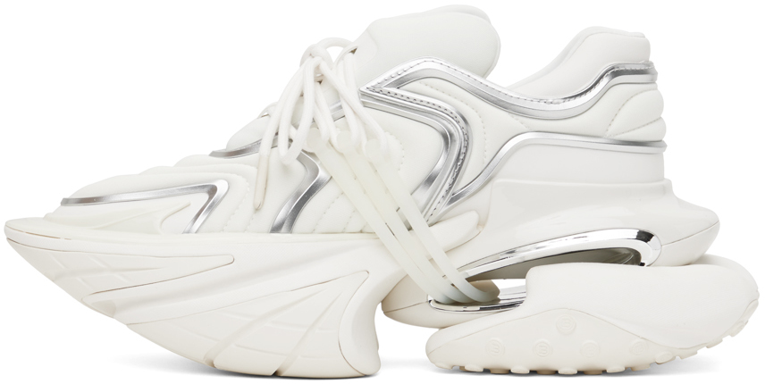 Balmain 'unicorn' White Sneakers With With Embossed Logo On The Side In 0fa Blanc