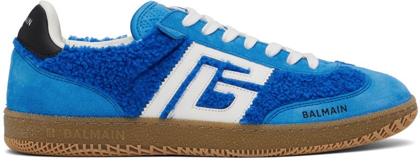 Shop Balmain Blue Swan Sneakers In 6ce Bleu Moyen