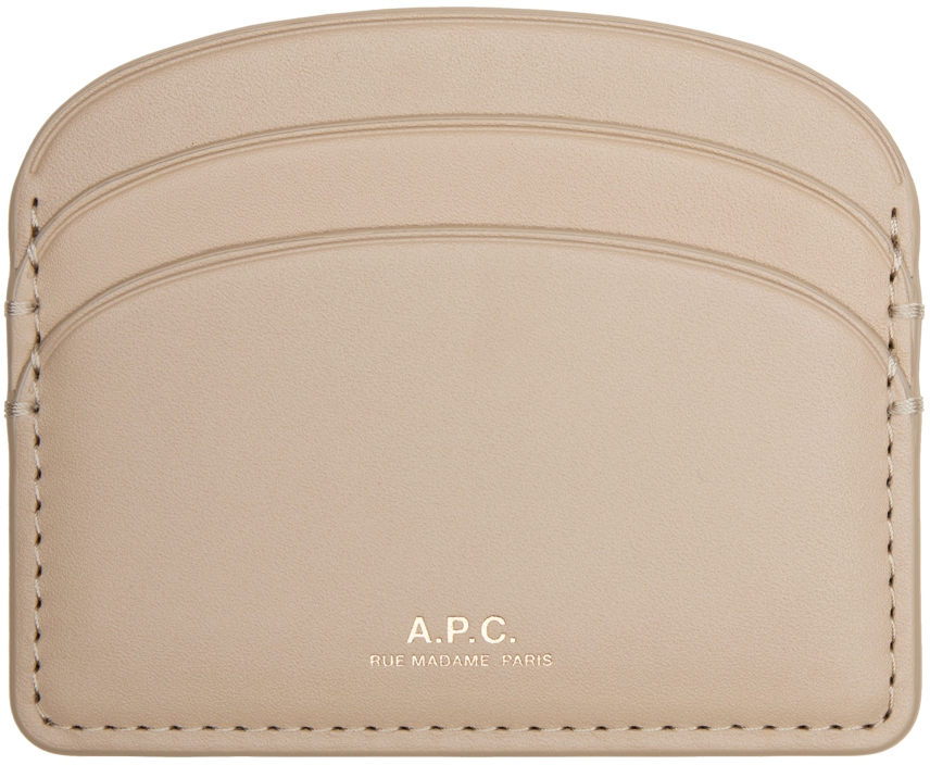 【関税込み】A.P.C. ベージュ Demi-Lune カードケース A.P.C.: ベージュ Demi-Lune カードケース | SSENSE 日本
