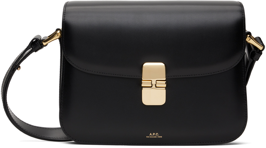 ショルダーバッグ・ポシェット A.P.C. Black leather Grace crossbody bag Grace Small bag - Leather embossed in crocodile motif