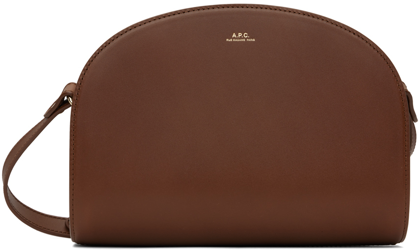 Shop Apc Tan Demi-lune Bag In Cad Noisette