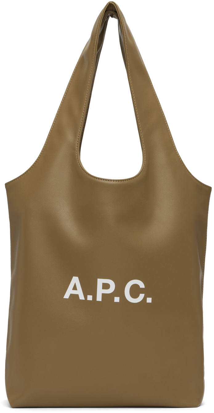 Shop Apc タン スモール Ninon トートバッグ In Jab Light Khaki