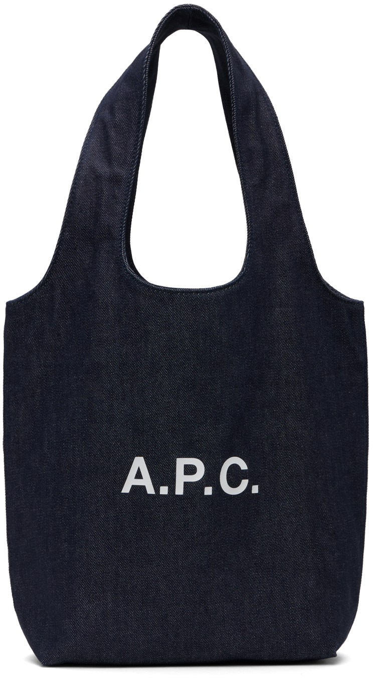 Shop Apc ネイビー スモール Ninon トートバッグ In Iai Indigo