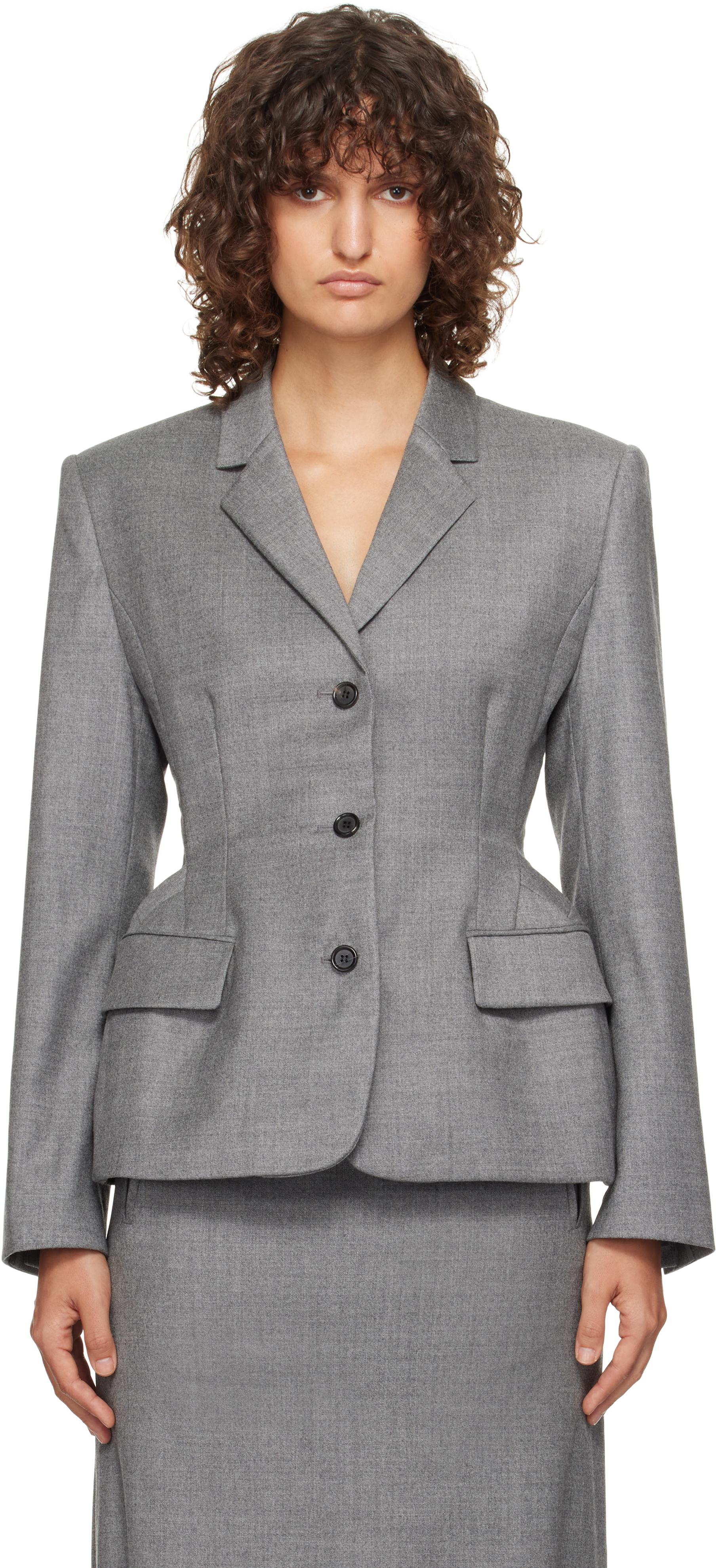 Gray Hourglass Single Blazer