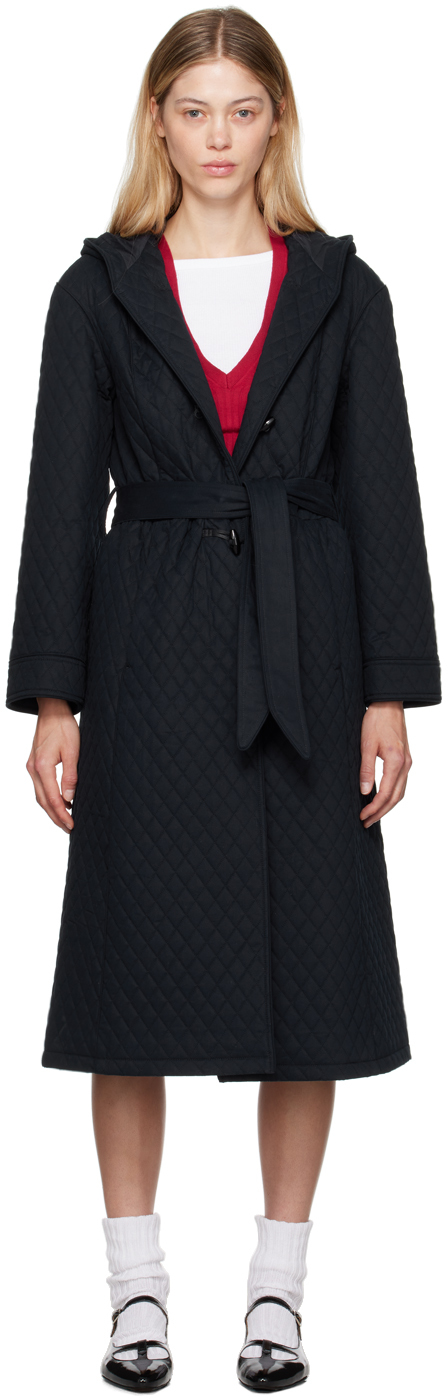 Shop Apc Navy Katie Holmes Edition Ella Coat In Iak Dark Navy