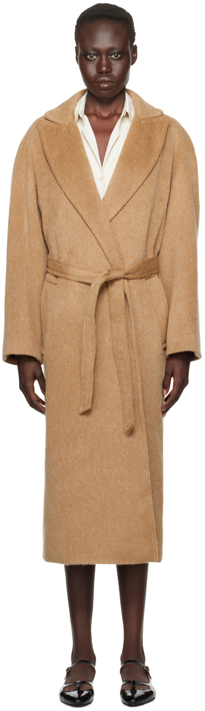 Shop Apc Tan Floriane Coat In Cab Camel